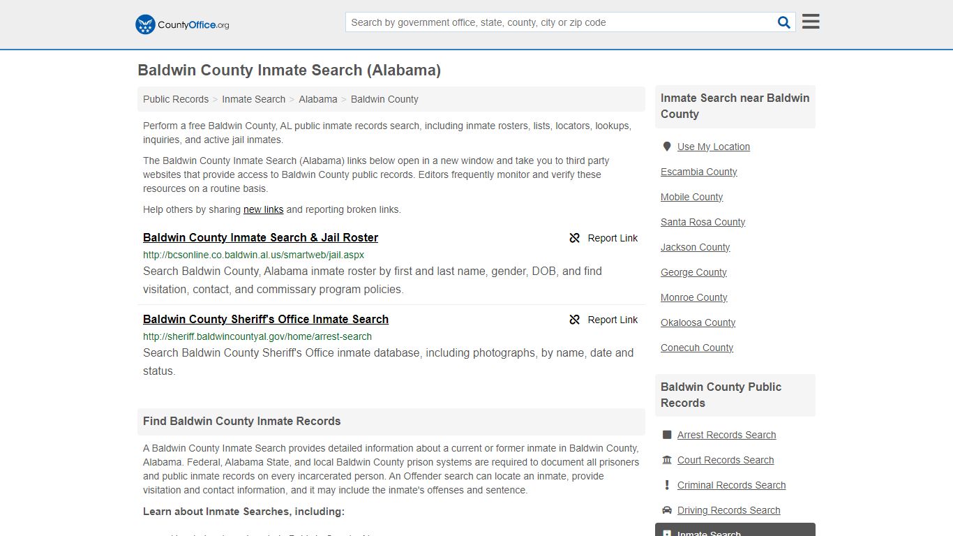 Inmate Search - Baldwin County, AL (Inmate Rosters & Locators)