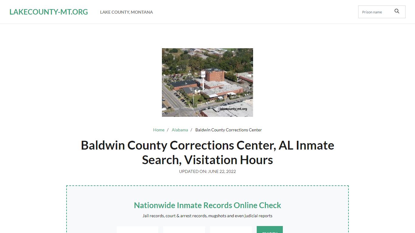 Baldwin County Corrections Center, AL Inmate Search, Visitation Hours